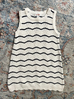 Cat & Jack Girls 3T Striped Knit Sweater Vest Like New